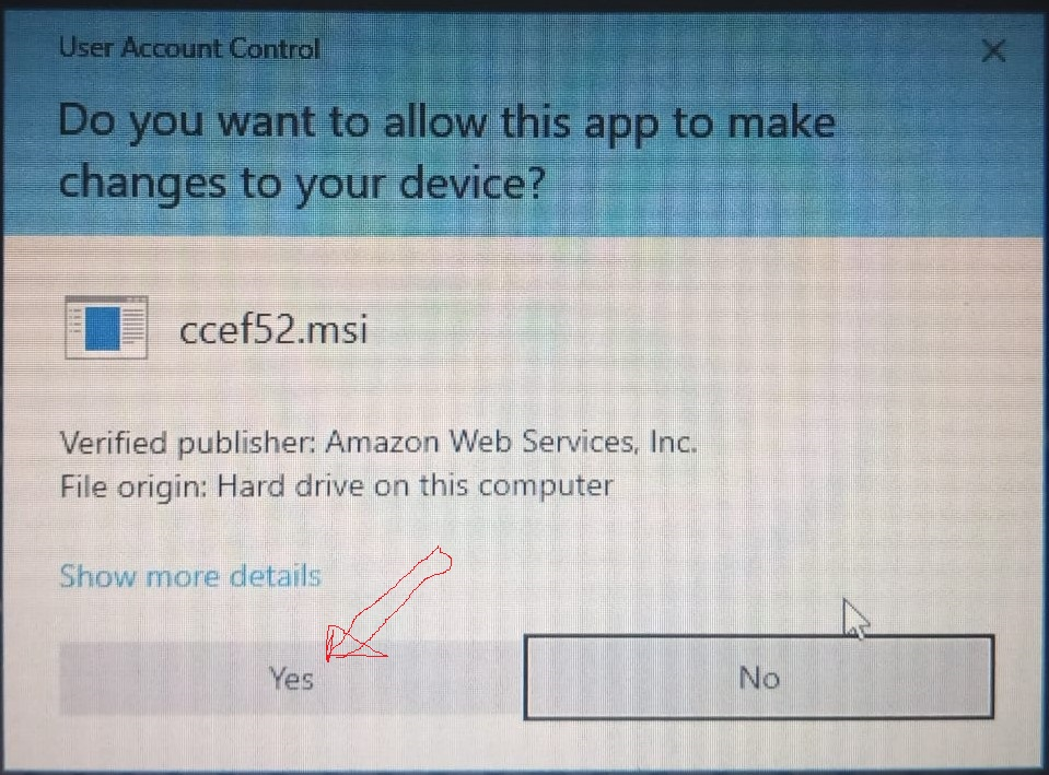 Click yes when prompted by the Microsoft Account Management wizard.