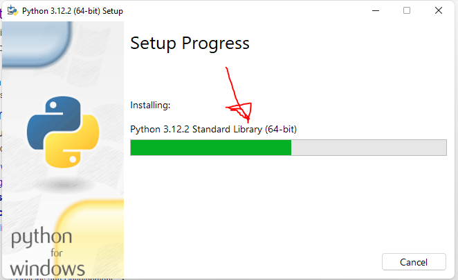 The-Python-setup-installation-process-and-progress